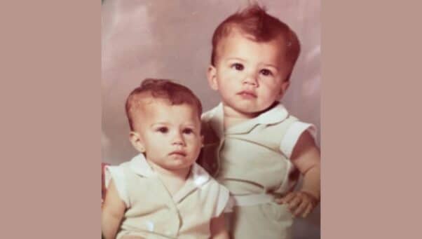 Danielle Geyer and her twin sister, as babies. 