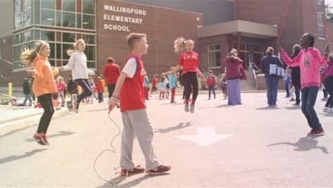 Students at Wallingford Elementary School Jump Rope