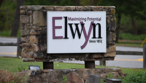 Elwyn sign at the campus entrance.