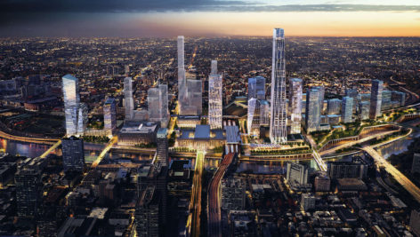 A conceptional rendering of the University City skyline.