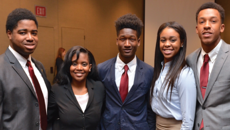 Calen Robinson with other UNCF scholarship winners.