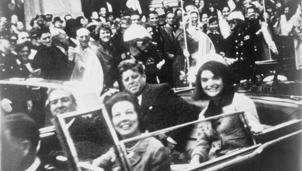 Photo of John F. Kennedy's motorcade in Dallas.