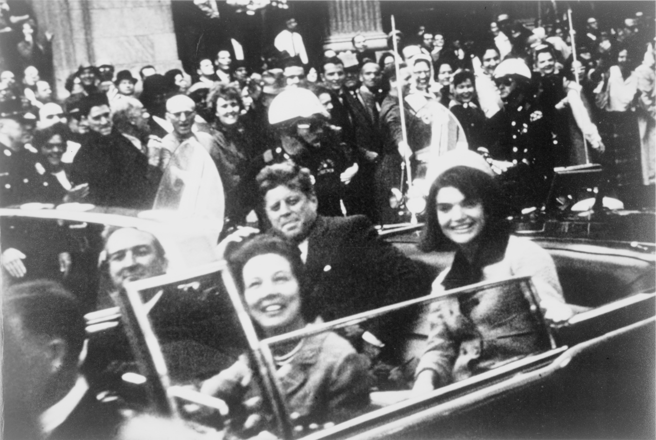 Photo of John F. Kennedy's motorcade in Dallas.