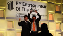 Aaron Krause accepts his Entrepreneur of the Year Award