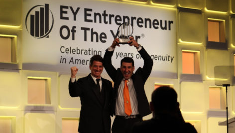 Aaron Krause accepts his Entrepreneur of the Year Award
