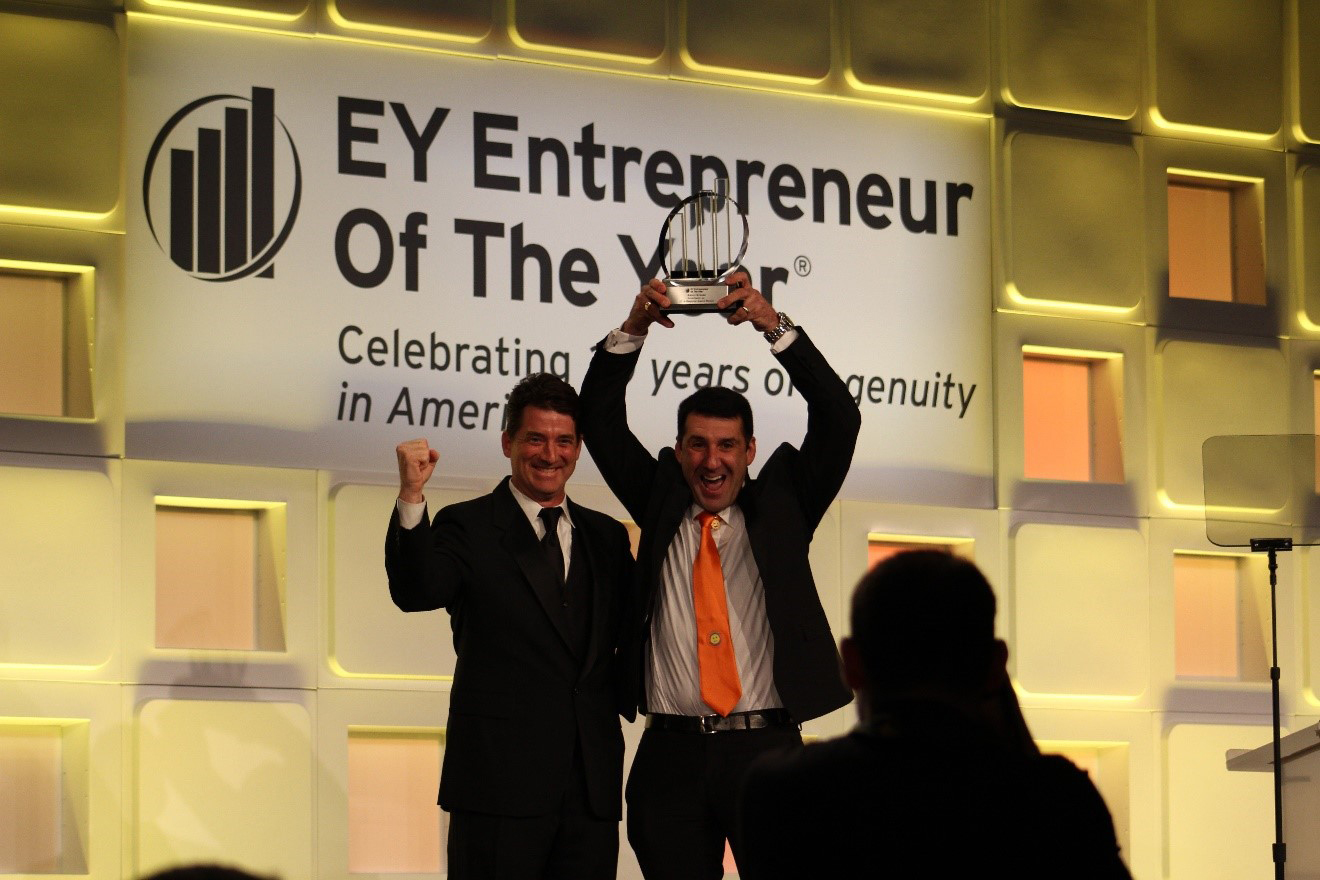 Aaron Krause accepts his Entrepreneur of the Year Award