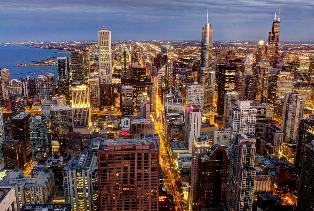 Office buildings and high rises in Chicago.