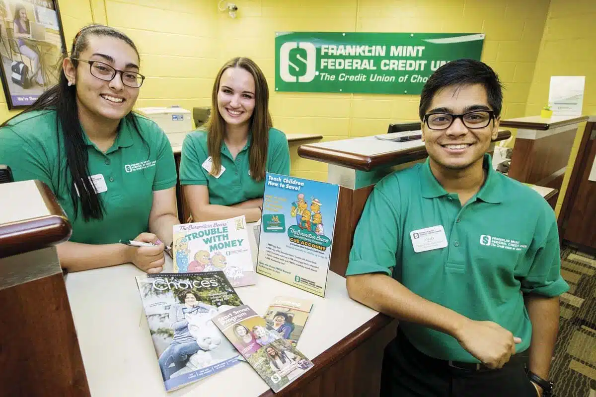 Mariam Sharobeem, Valerie Cheney, and Ahad Rafi of Franklin Mint Federal Credit Union