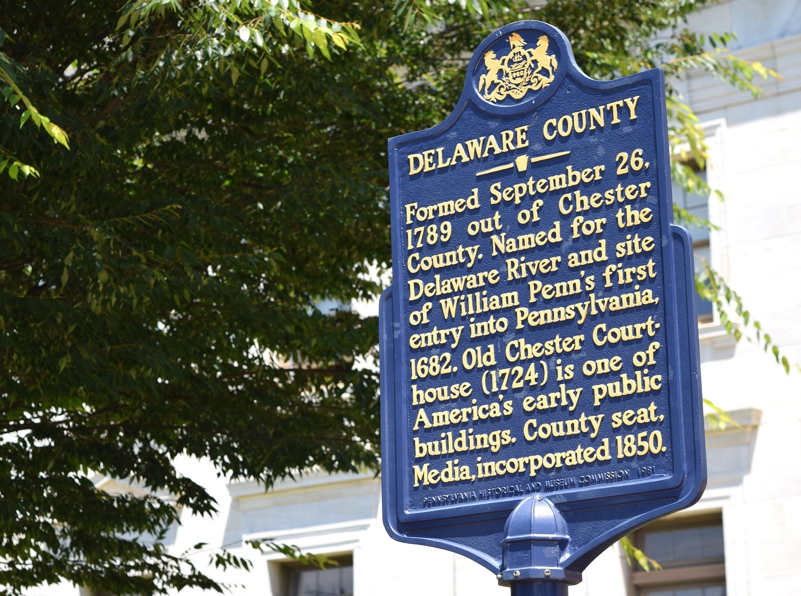 Delaware County Historical Marker
