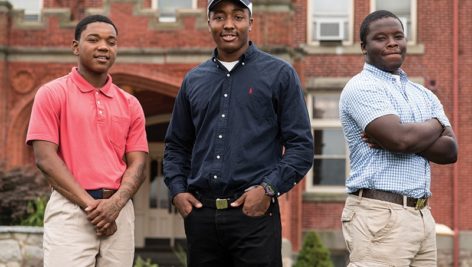 Glen Mills Schools students (from left) D’Angelo Reed, Xavius Howell, and Jeremiah Jefferson