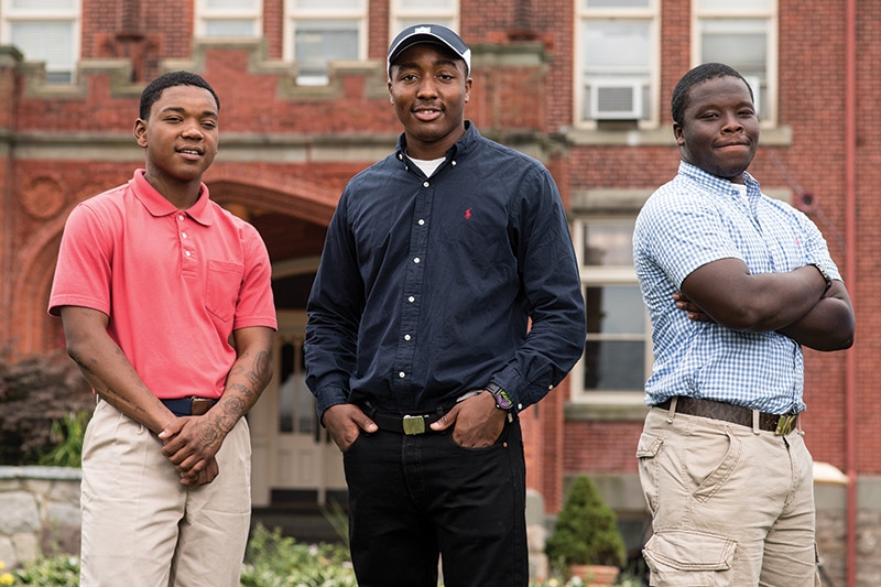 Glen Mills Schools students (from left) D’Angelo Reed, Xavius Howell, and Jeremiah Jefferson
