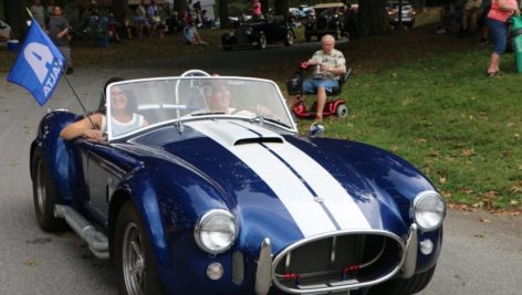 Dennis Whitaker drives his 1965 Superperformance Shelby Cobra replica.