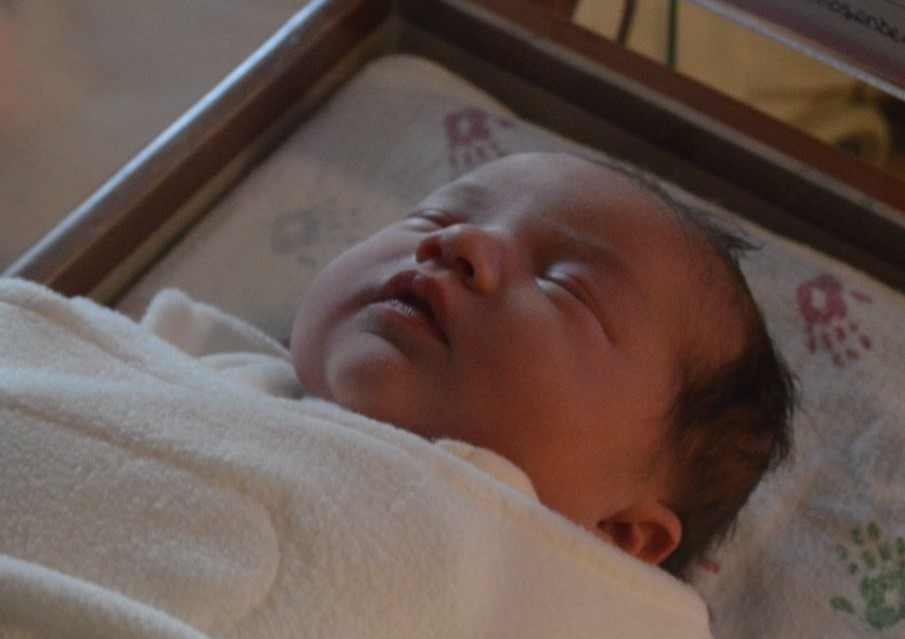 Baby in incubator