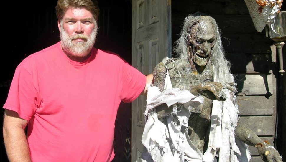 Randy Bates with one of his haunted creations.
