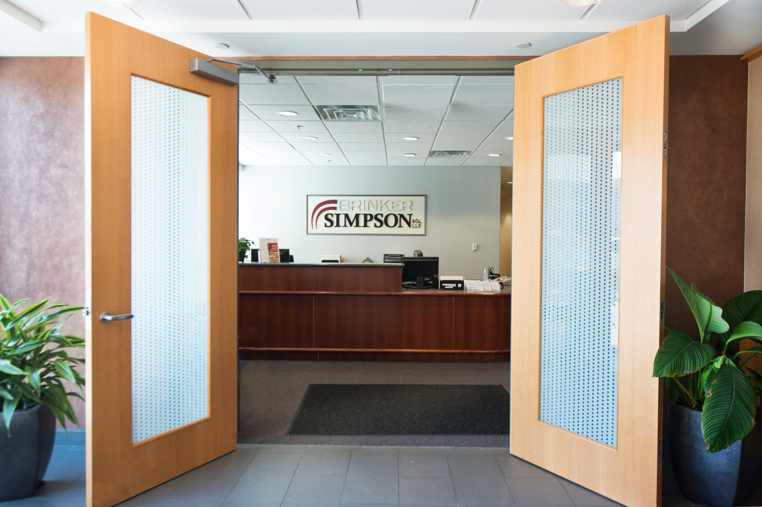 The lobby of Brinker-Simpson.
