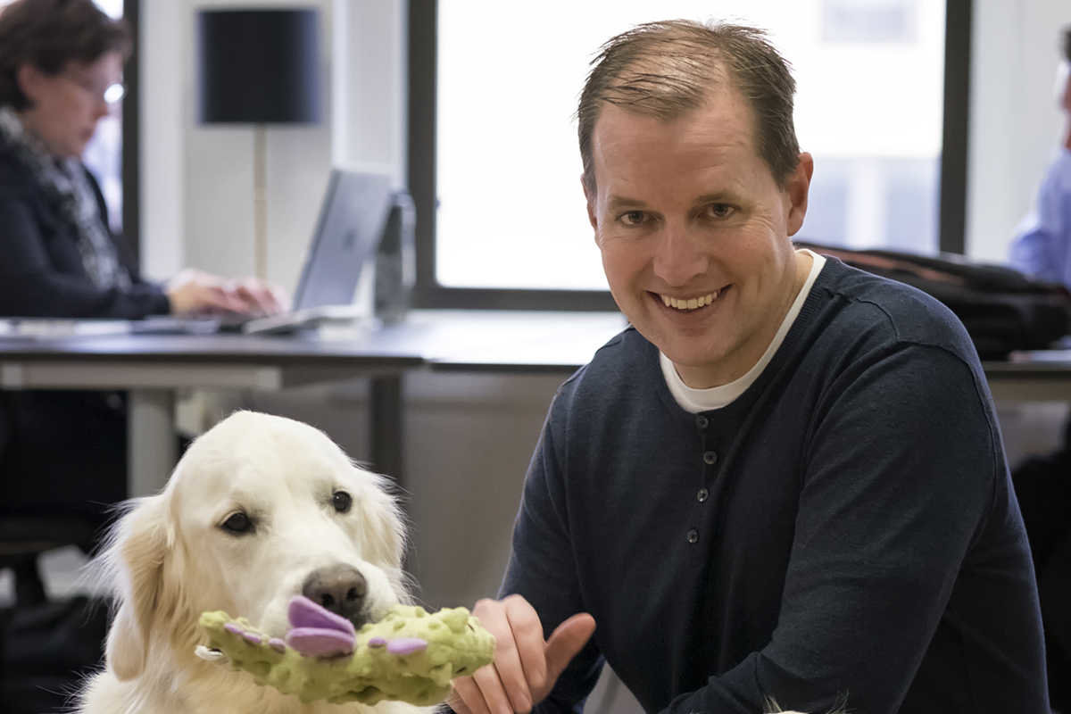Brock Weatherup and his dog Boulder.