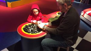 Soren Harward with 4-year-old son Ryhs at Legoland.