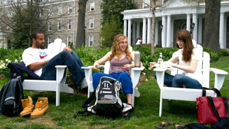 Students enjoying some time on the Swarthmore College campus.