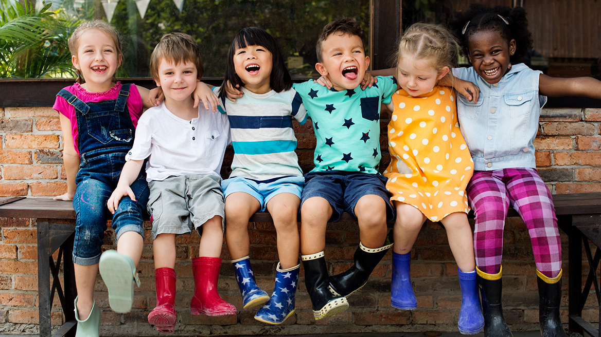 kids in a rows