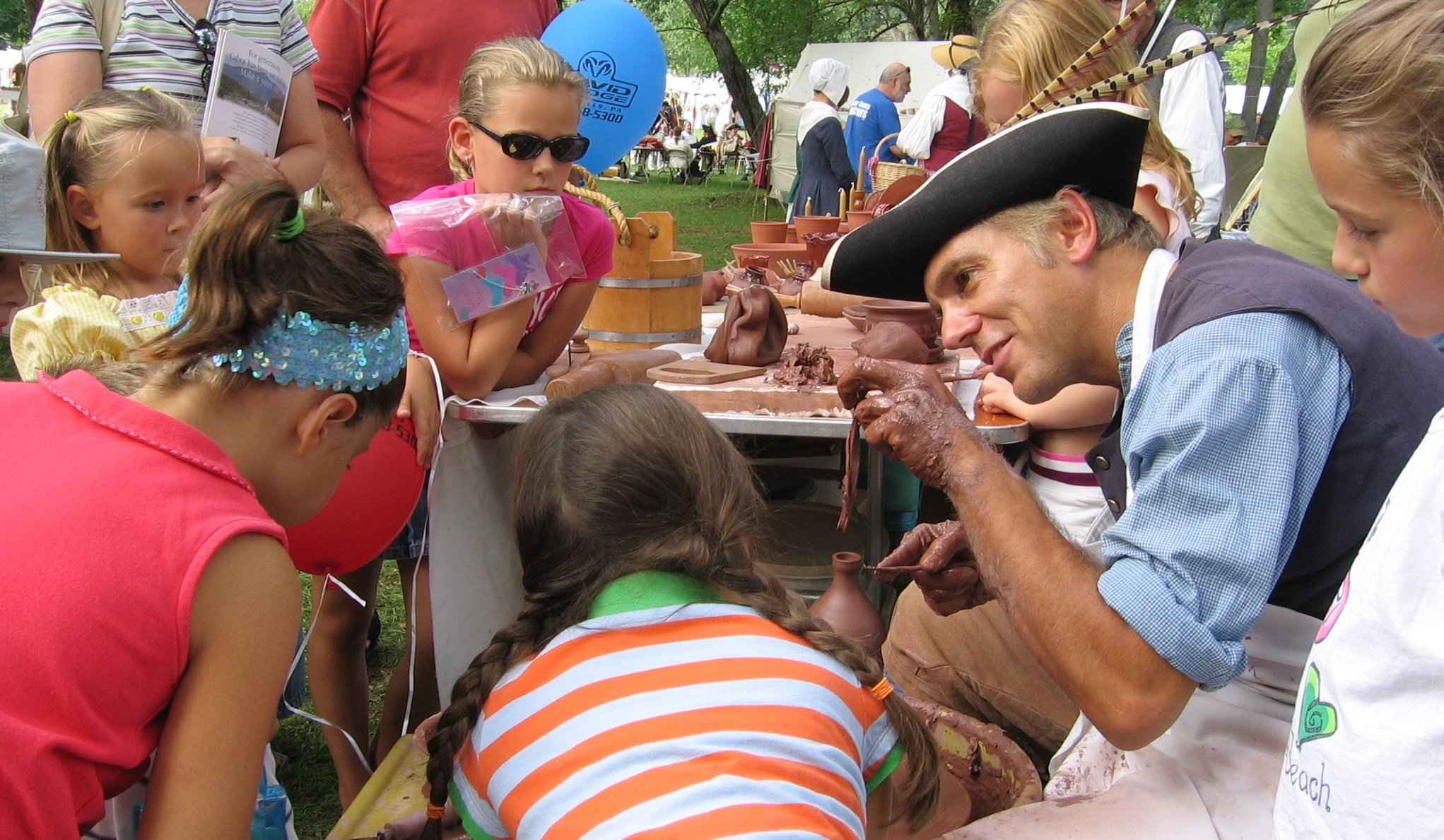 A performer entertains kids at the Chadds Ford Days Festival.