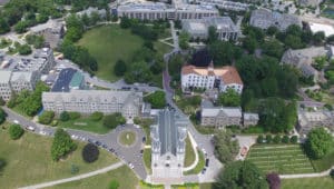 Aerial view of Villanova University's campus.