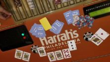 A gaming table at Harrah's Philadelphia Casino in Chester.