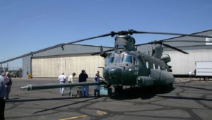 A Chinook helicopter at Boeing's Ridley plant.
