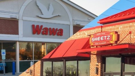 A shared image of a Wawa and Sheetz store front. Both made a best employer list.