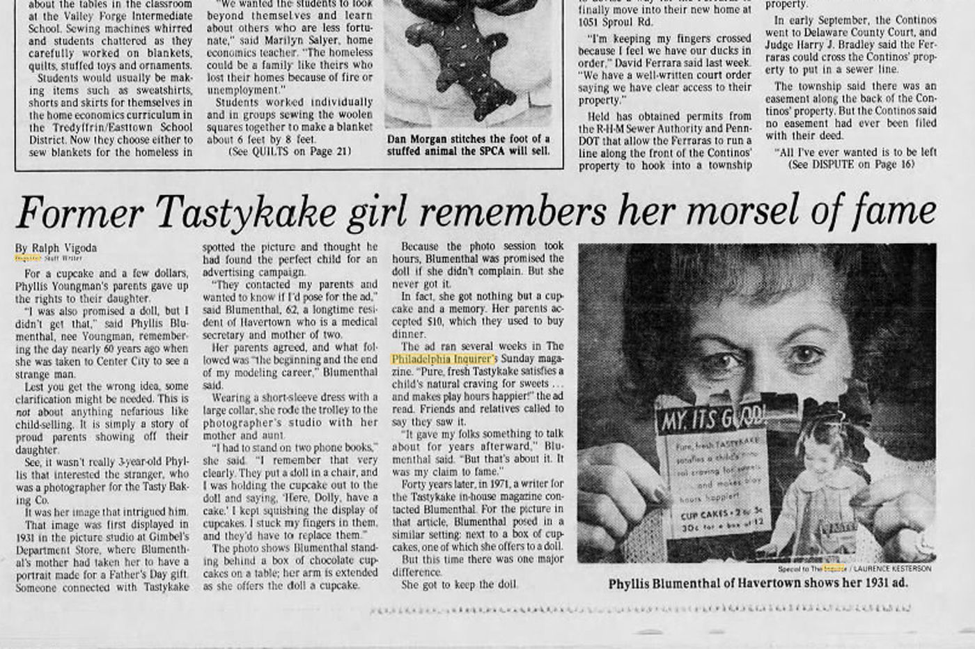 Tastykake Promised Her a Doll for Posing in an Ad.  She didn’t get it.