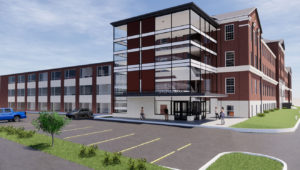 Artist rendering of an addition at the proposed campus at Archbishop Prendergast High School.