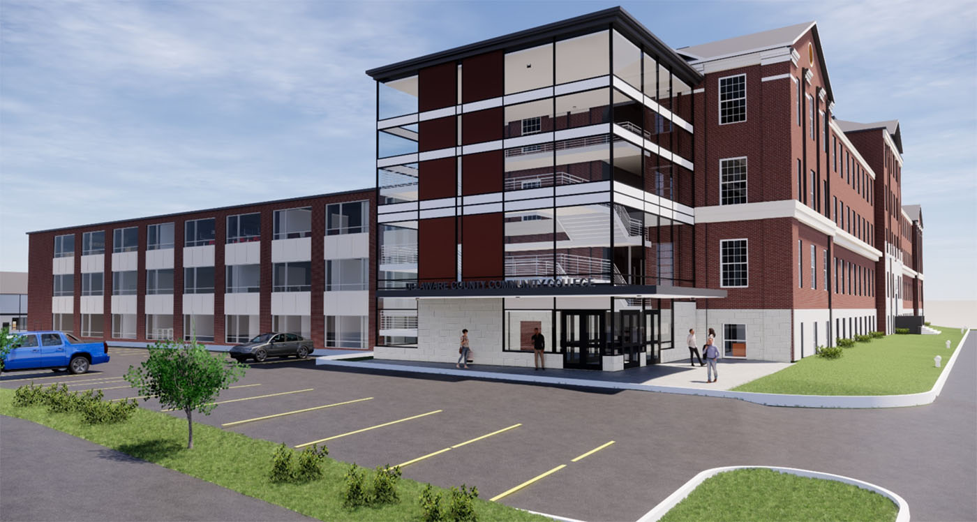 Artist rendering of an addition at the proposed campus at Archbishop Prendergast High School.