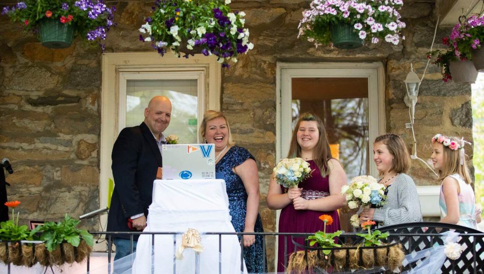 Sign of the Times: Wedding Moves From Ocean City to Their Springfield Front Porch