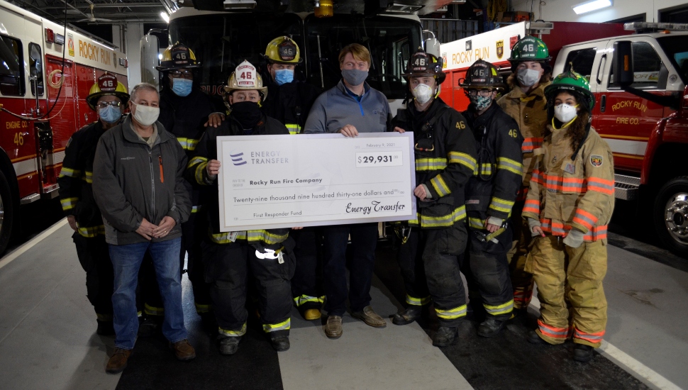 Energy Transfer Grants Nearly $30,000 to Rocky Run Fire Company to Enhance Its Response Capabilities