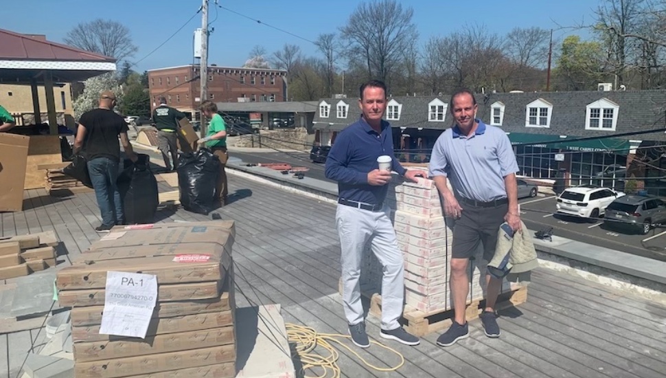 Great American Pub rooftop bar under construction in Wayne