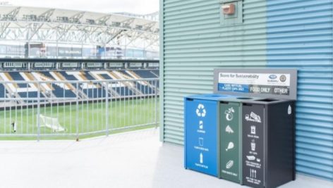 Recycling bins at Subaru Park to make the stadium "landfill free".