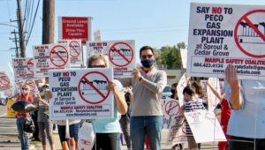 Marple protesters against a natural gas facility in Broomall