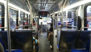 The interior of a SEPTA bus in Philadelphia