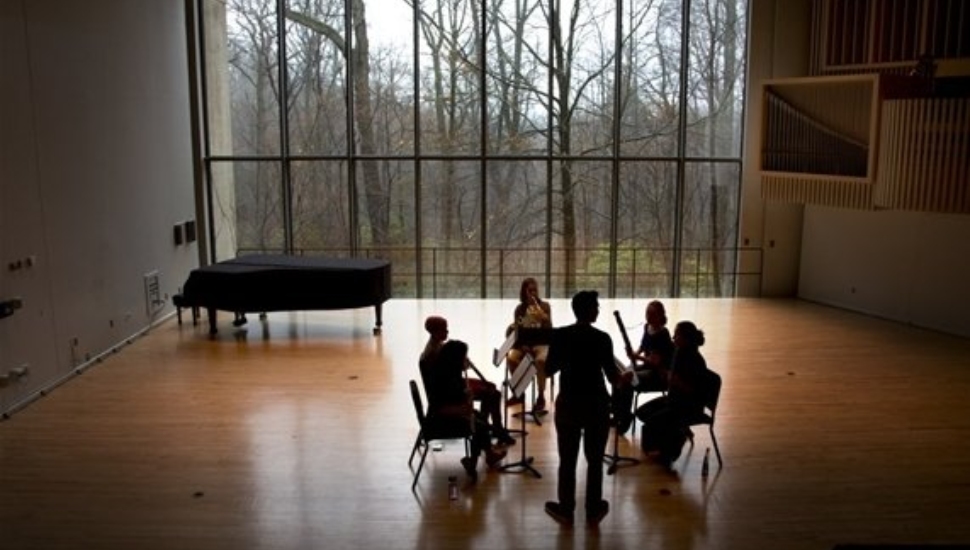 Lang Concert Hall, part of capital project building renovations at Swarthmore College
