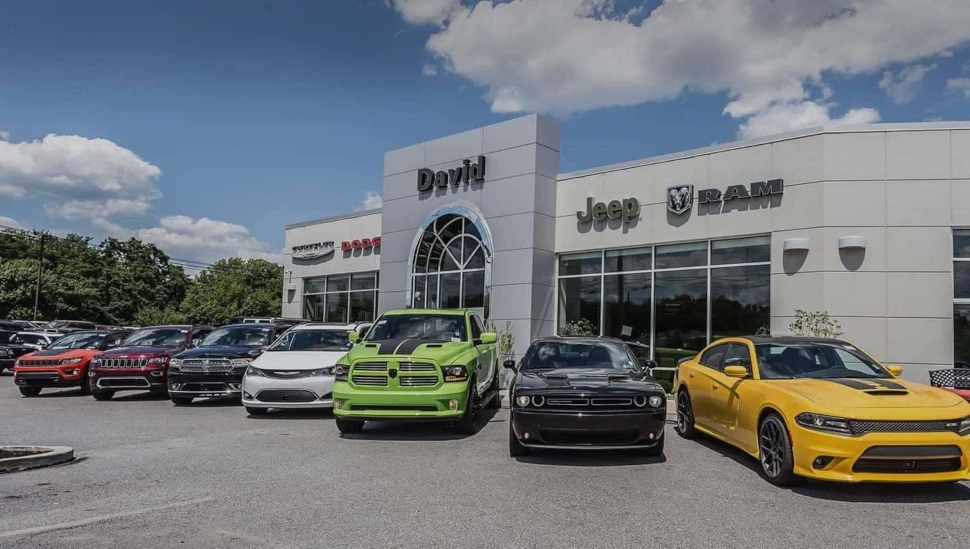 Less new cars sit on the lot at David Dodge Chrysler Jeep RAM