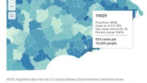 The Delaware County Zip code with the highest increase in COVID-19 cases as of May 5