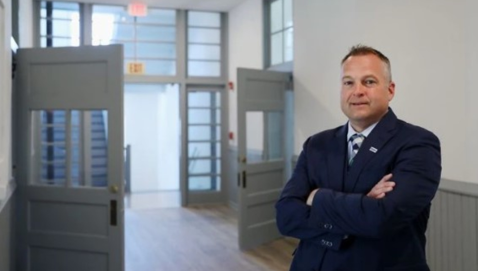 Developer Jeff Steigerwalt at the former Llanerch School,, now converted to apartments.