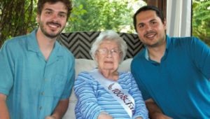 Dolores Reigle with grandsons Nicholas DiMariano (left) and Thom Martinicchio.