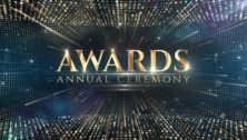 A title card "Awards Annual Ceremony" honoring a nonprofit and three small businesses