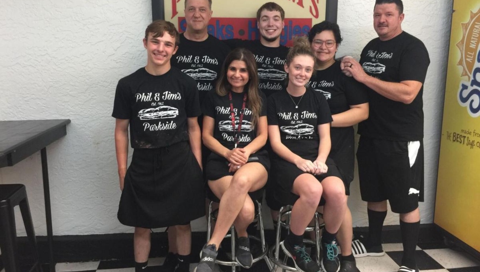 The dedicated staff and owners of Phil & Jim's Steaks and HOagies in Parkside, winner of the "Best Cheesesteak" title.