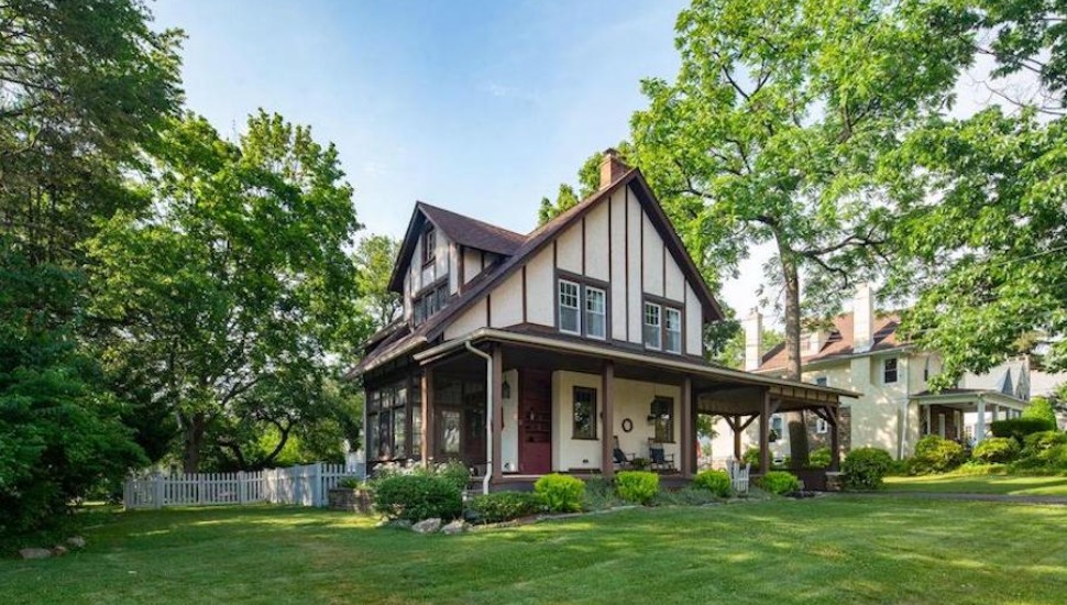 Tudor Revival foursquare home at 63 W. Plumstead Road.