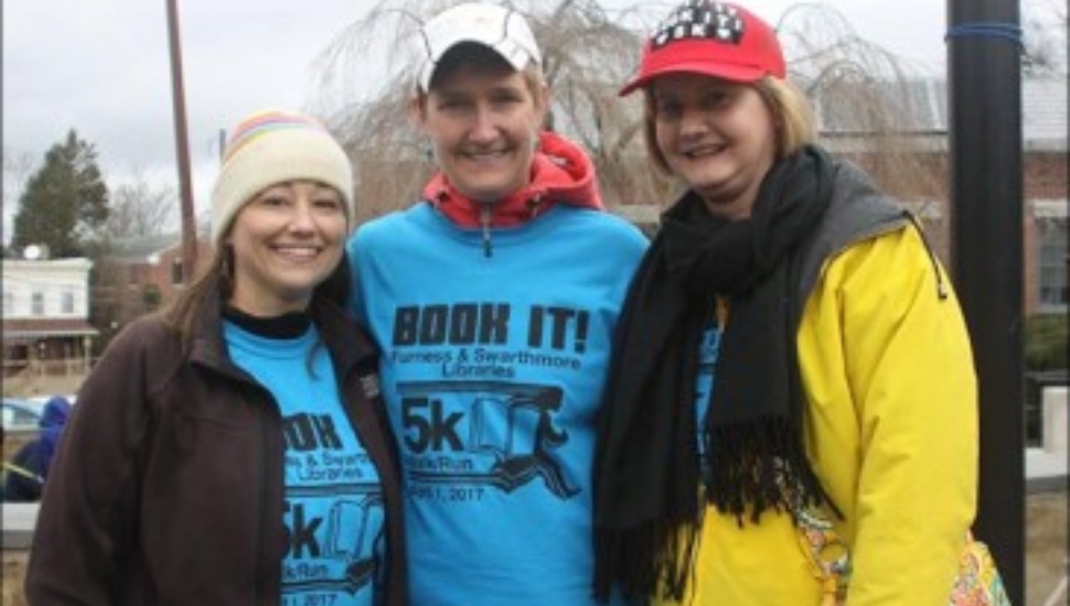 Directors of Swarthmore Public Library and Helen Kate Furness Free Library at the first 5k event.