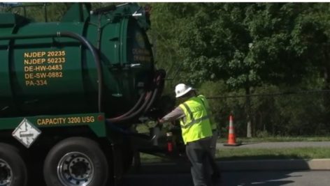 A tanker truck is helping with a gas spill cleanup in Brookhaven.