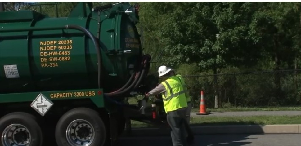 A tanker truck is helping with a gas spill cleanup in Brookhaven.