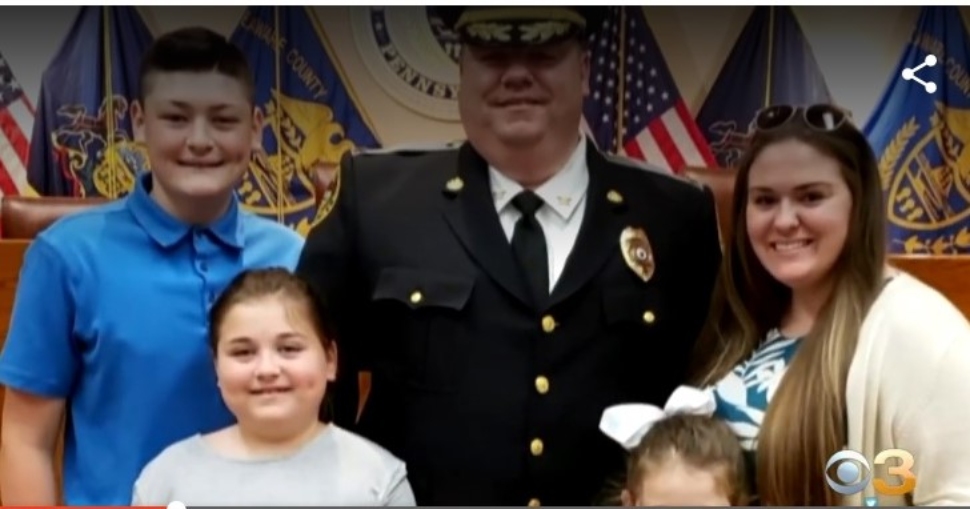 Superintendent Scott Mahoney with his family.