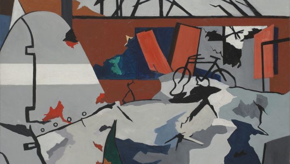 "Bomber" (1944) by Ralston Crawford., part of the new art exhibit of Ralston Crawford at the Brandywine River Museum in Chadds Ford.